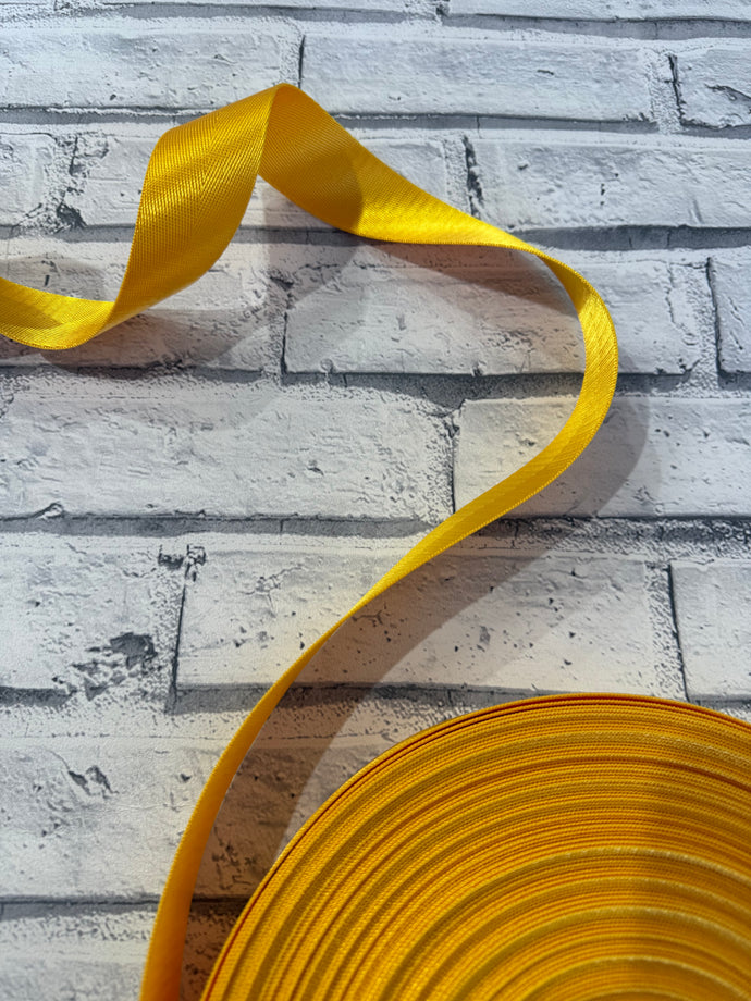 1.5” Polyester Webbing Herringbone -  Yellow  #9 per metre