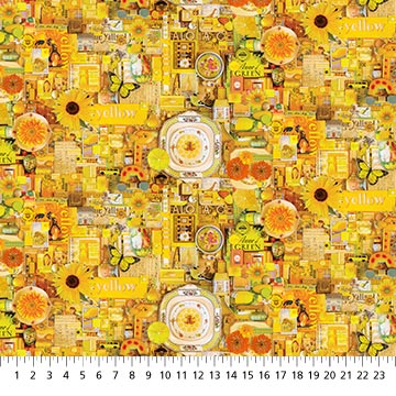 Color Collage 2 - Yellow - by Shelley Davies for Northcott Fabrics- DP22413-52