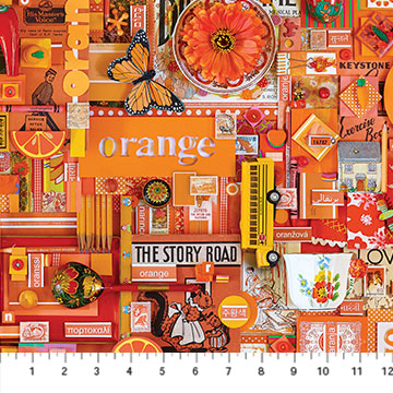 Color Collage 2 - Orange - by Shelley Davies for Northcott Fabrics- DP22415-54