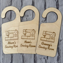 Load image into Gallery viewer, Custom Sewing Room door handle sign