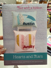 Load image into Gallery viewer, Hearts and Stars pillow   Pattern by Tied with a Ribbon