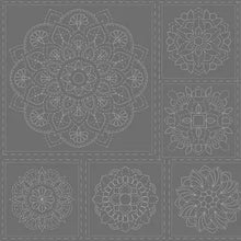 Load image into Gallery viewer, Sashiko Panel Mandala - Steel Dv4066
