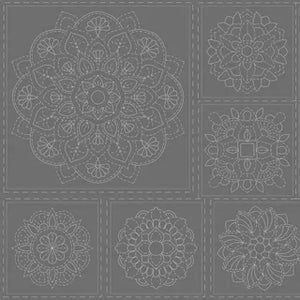 Sashiko Panel Mandala - Steel Dv4066