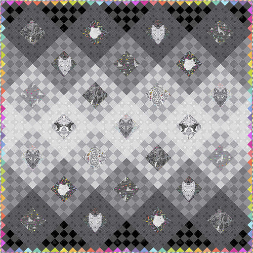 Pre-order Tula Pink  - Shade to Gray Quilt Kit -  Graywork KIT2QTTP.FADE