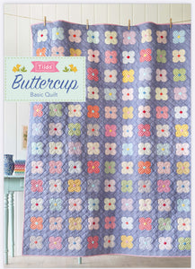 Kit - Tilda Buttercup Basics Quilt - Cornflower Blue Background with Medium Dot Flowers