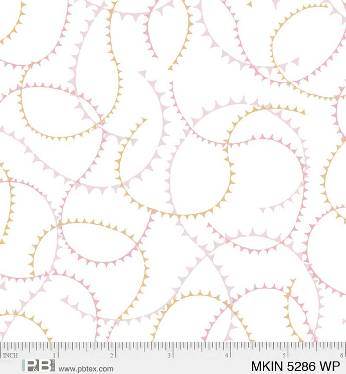 Mystical Kingdom - Dragon Tails - white/pink  - PB Textiles