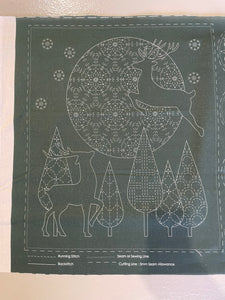 Christmas SASHIKO PANEL - Green