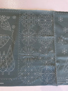 Christmas SASHIKO PANEL - Green