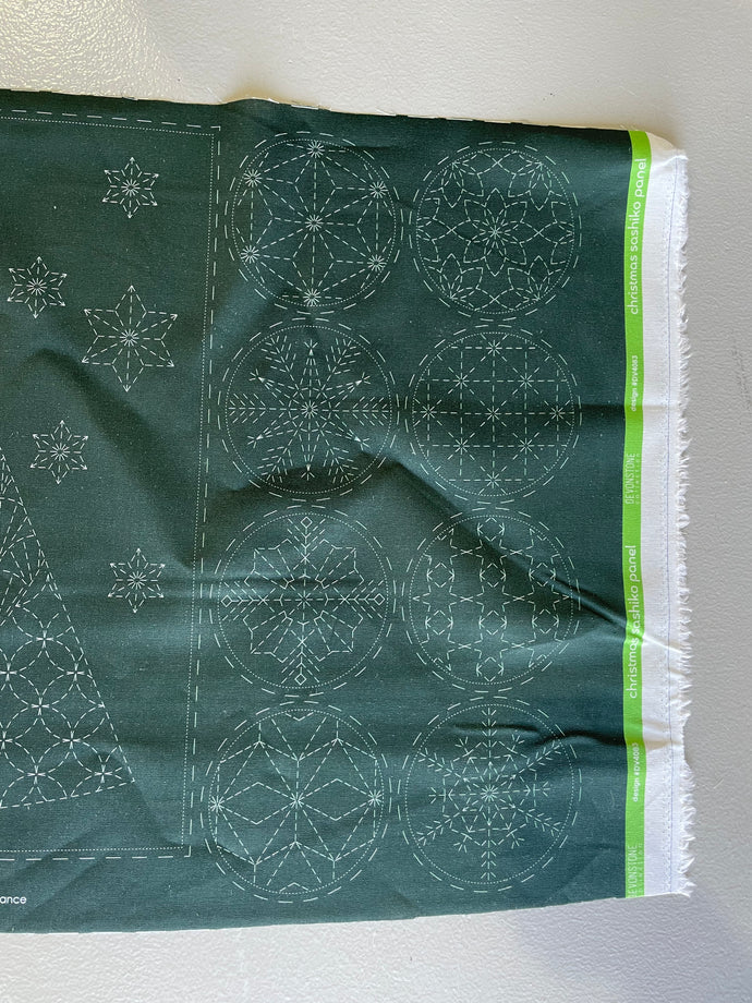 Christmas SASHIKO PANEL - Green