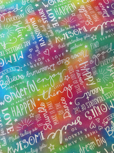 Inspired Words Rainbow by  Northcott Fabrics