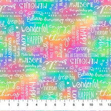 Load image into Gallery viewer, Inspired Words Rainbow by  Northcott Fabrics