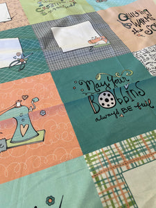 My Happy Place -Labels and Blocks White by  Northcott Fabrics