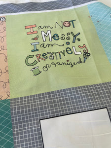 My Happy Place -Labels and Blocks White by  Northcott Fabrics