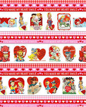 Load image into Gallery viewer, Vintage Valentine- Kisses White- Michael Miller Fabrics