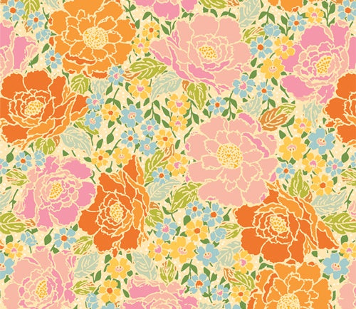 Art Gallery Fabric - Marigold - Woods Rose Garden by Maureen Cracknell