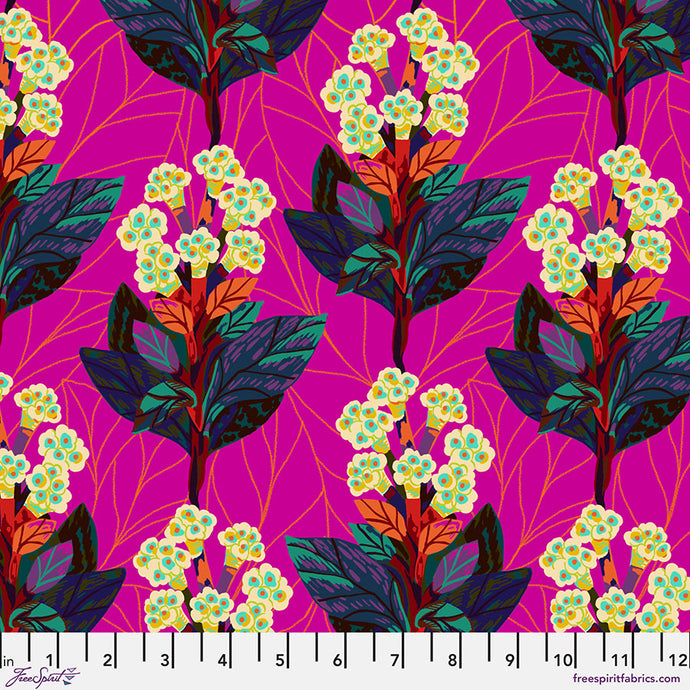 Clearance 1.75m @$20p/m Bloomology - Hydrangeas - Magenta by Monika Forsberg for Conservatory Craft