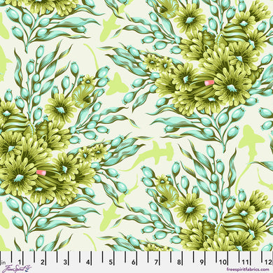 Pre-order - Tula Pink - Floral Reef - Shadow Sharks - Seagrass - PWTP267.SEAGRASS