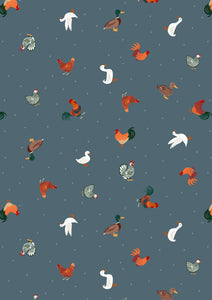 Small Things Countryside- Chickens and Ducks - Country Blue by Lewis and Irene - SM66.3