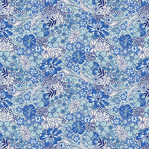 Art Gallery Fabric - True Blue - Wild Garden Breeze By Maureen Cracknell