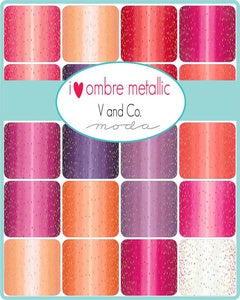 Pre-order -  I heart Ombre Metallic - V and Co for Moda Fabrics  - half Yard bundle 10875HYM