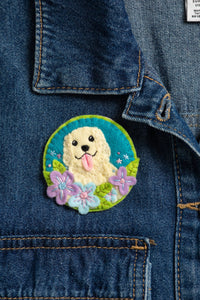 Golden Retriever Felt Craft Brooch Kit | Complete Craft Kit