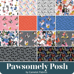 5" Charm pack  - Pawsomely Posh from Camelot fabrics - 50221108CHA