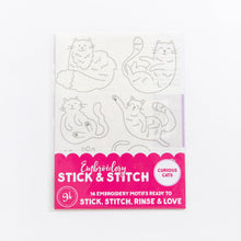 Load image into Gallery viewer, Curious Cats Stick &amp; Stitch Embroidery Pack