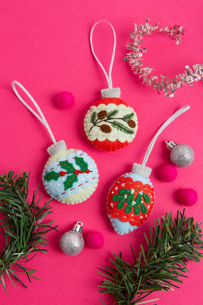 Christmas Baubles Felt Craft Kit | Christmas Craft Kit by Hawthorn Handmade