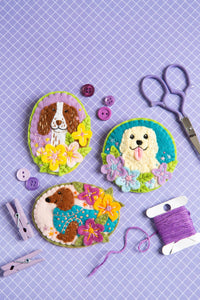 Golden Retriever Felt Craft Brooch Kit | Complete Craft Kit