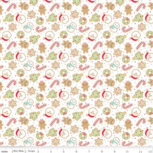 Gingerbread Kisses - Sugar Cookies- White for Riley Blake Designs 16441-white