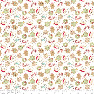 Gingerbread Kisses - Sugar Cookies- White for Riley Blake Designs 16441-white