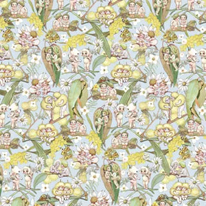 May Gibbs - Gumnut Babies  - Gosspiping Gumnuts  Lt Blue MG1001