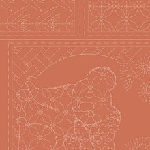 Load image into Gallery viewer, Fauna Sashiko Panel  - Clay-  DV4097