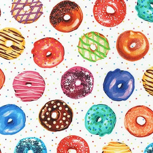 Sweet Tooth - Donuts Dots Sweet White by Mary Lake-Thompson for Robert Kaufman