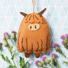 Load image into Gallery viewer, Highland Cow Felt Craft Mini Kit by Corrine Lapierre