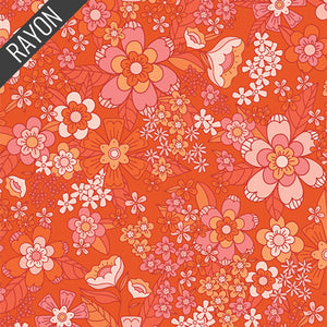 Rayon - Art Gallery - Flower Bloom - Stay Groovy  - Rayon