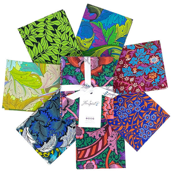 Kaffe x Morris & Co. Fat Quarter Bundle  - Bold - Free Soirit Fabrics - 7 Fat Quarters