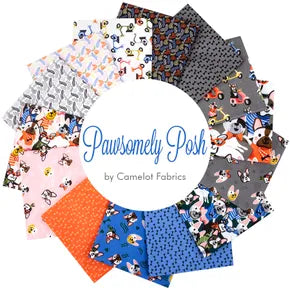 5" Charm pack  - Pawsomely Posh from Camelot fabrics - 50221108CHA