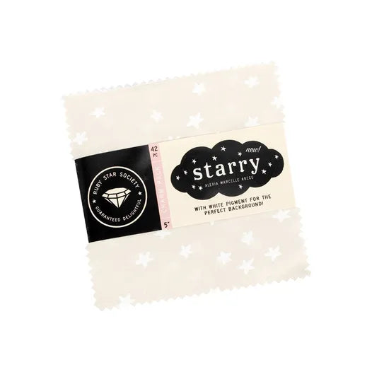 New White on Natural Starry Charm Pack -  Alexia Abegg  - 5