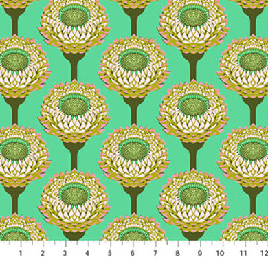 Iconic -Strawflower in Aqua- by Anna Maria Textiles - AMT123-64V