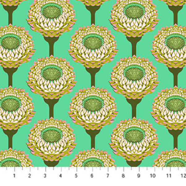 Iconic -Strawflower in Aqua- by Anna Maria Textiles - AMT123-64V