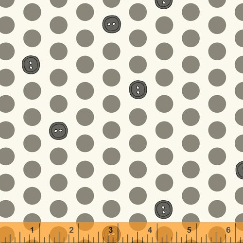 Bubbies Buttons and Blooms - Mushroom Soup  by Kori Turner Goodhart  -Windham Fabrics