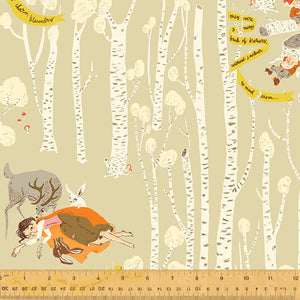 Far Far Away 3 - Snow White Grey by Heather Ross For Windham Fabrics