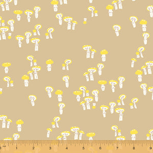 Far Far Away 3 - Mushrooms Taupe by Heather Ross For Windham Fabrics