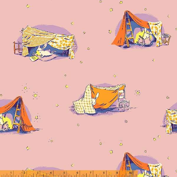 Lucky Rabbit -Quilt Tent - Lilac by Heather Ross For Windham Fabrics
