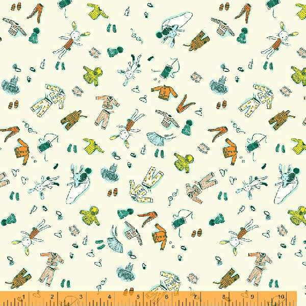 Lucky Rabbit - Doll Clothes - Cream by Heather Ross For Windham Fabrics