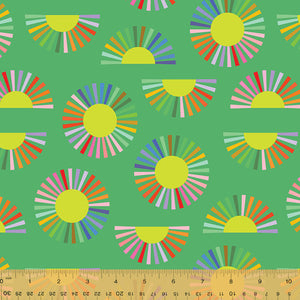Color Wheel - Mod Daisy Green by Annabel Wrigley For Windham Fabrics