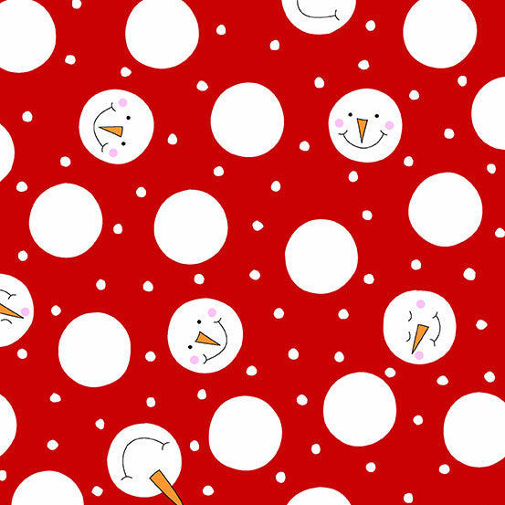 Things Are Looking Up -  Snowballs Red - Andover Fabrics