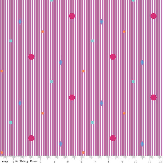 Colour Wall Stripe -Violet - By Sue Daley for Riley Blake Designs