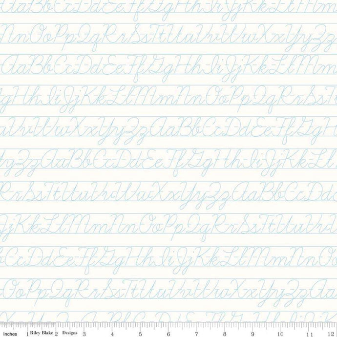 Bee Backgrounds -Penmanship Aqua for Riley Blake Designs by Lori Holt
